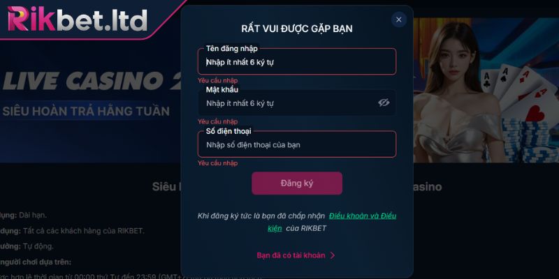 Các vấn đề cần biết khi tạo account mới tại website