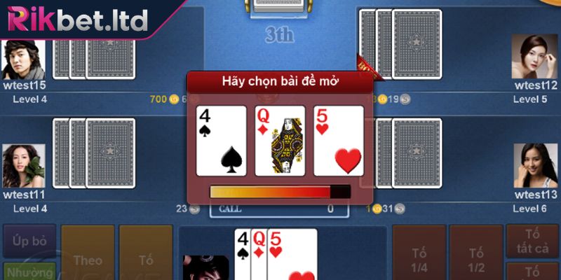 Các hành động trong trò chơi RIKBET