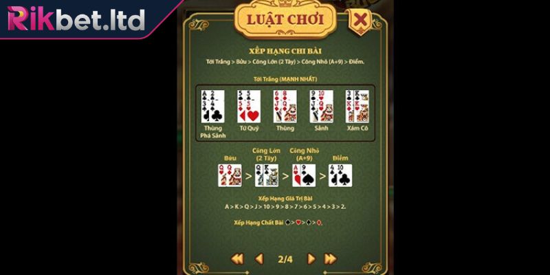 Luật cơ bản trong cách đánh game bài Bửu 4 lá RIKBET

